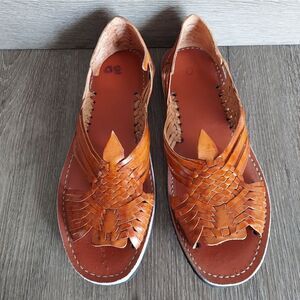 Authentic Handmade Mexican Leather Hurache- Pachuco Style Shedron Size 12